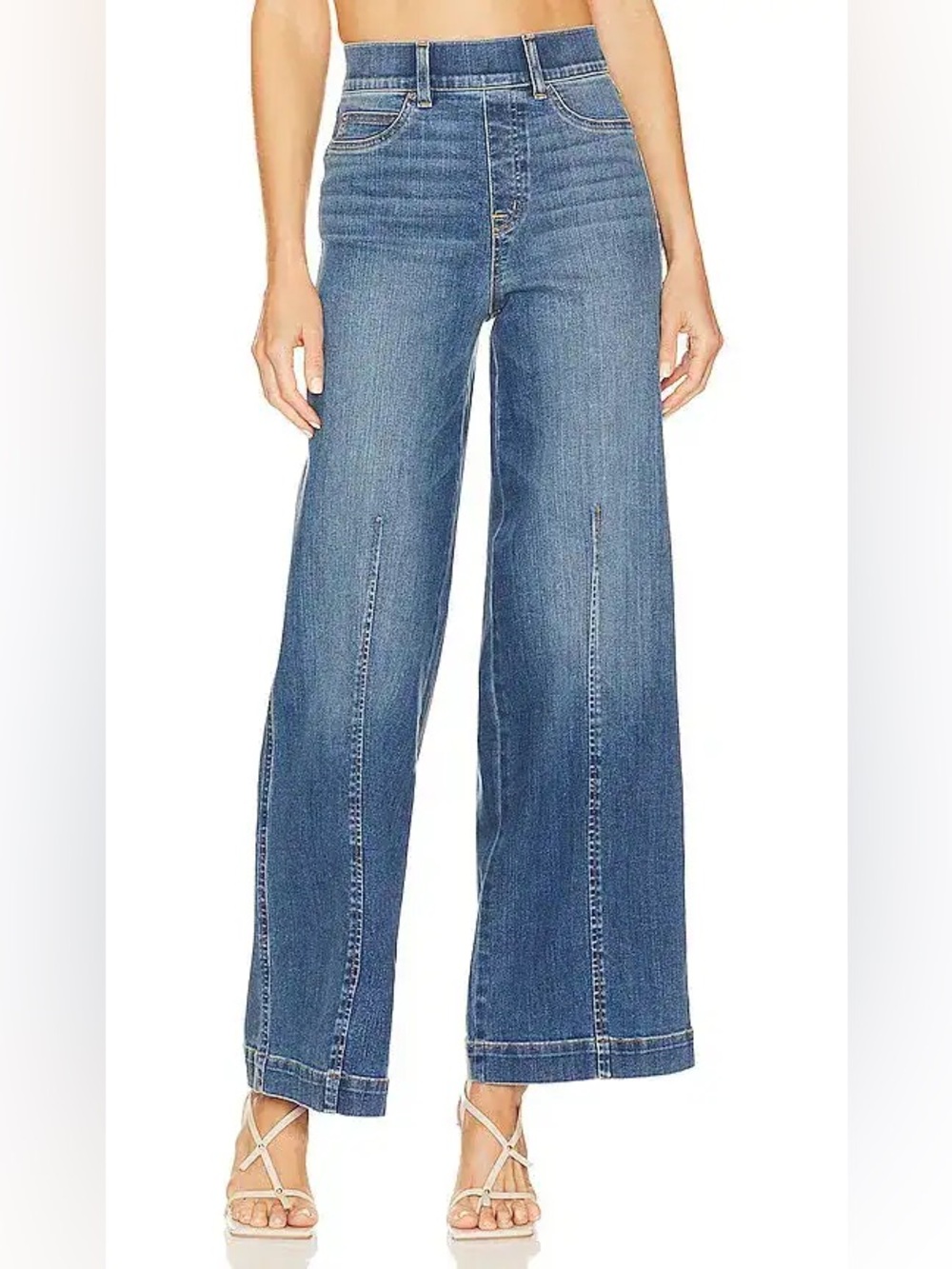 SPANX Seamed Front Wide Leg Jean in Vintage Indigo Size XS